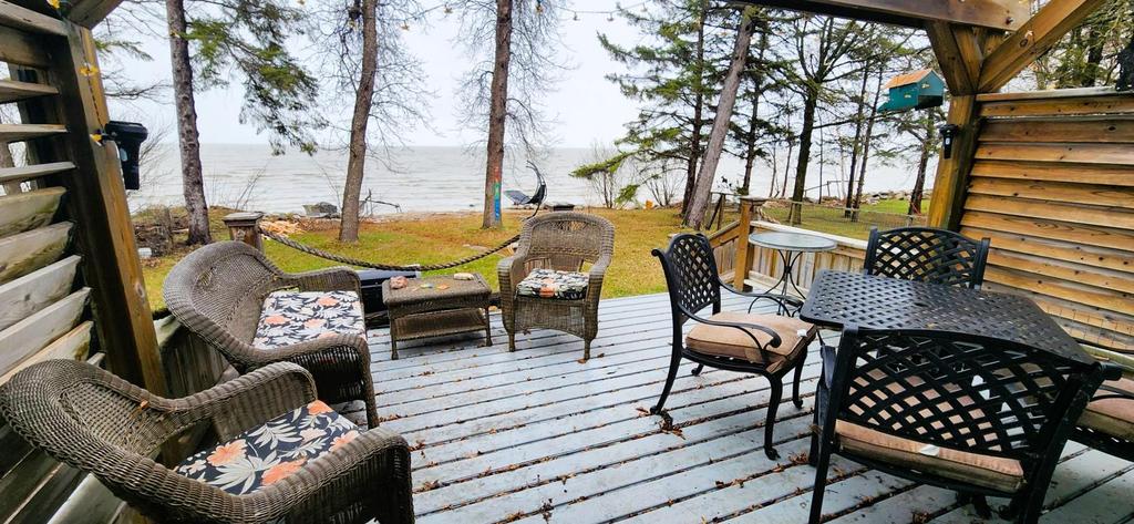 East-facing deck overlooking Lake Winnipeg from 103089 PTH 9