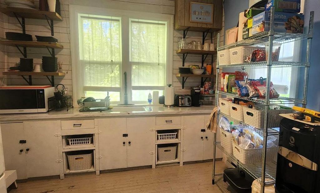 241 Maple Avenue &middot; the kitchen counter and open shelving