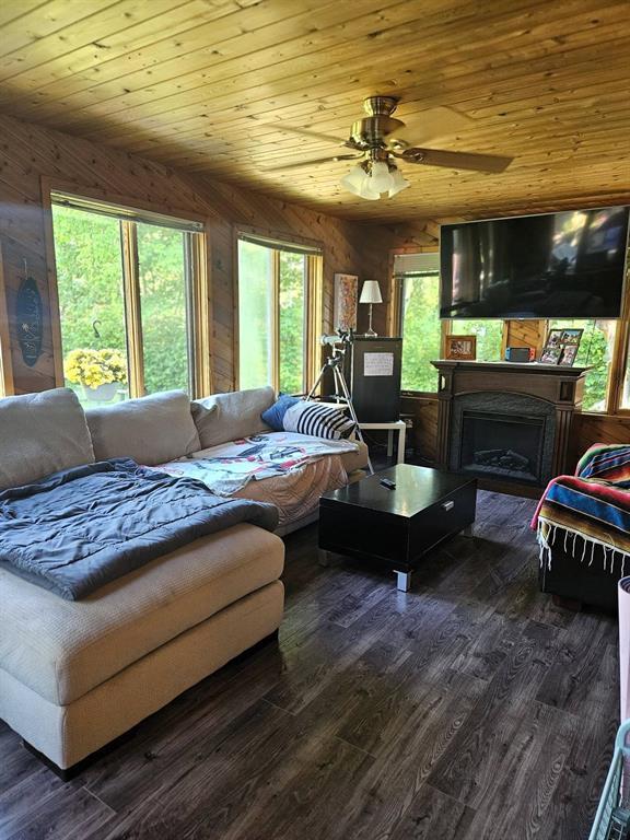 34 Nicklaus Drive, Sandy Hook · second living room with wood-lined walls and its own fireplace