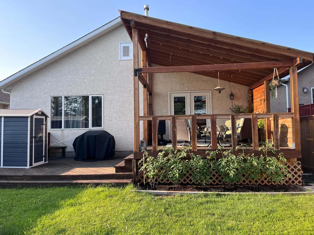 40 Forestgate Avenue, Linden Woods · back of the house with the covered deck, pergola and yard shed