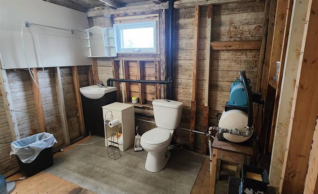 414 PTH 9 Highway, Winnipeg Beach &middot; a room with a toilet and sink, walls open to the framing