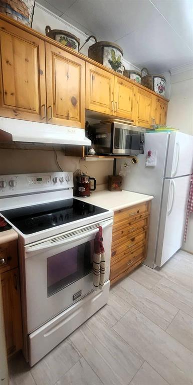 560 Prospect Street, Winnipeg Beach · kitchen with the stove, microwave and fridge