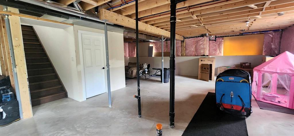 7 Surtsey Road, Sandy Hook · lower level, unfinished, with the staircase