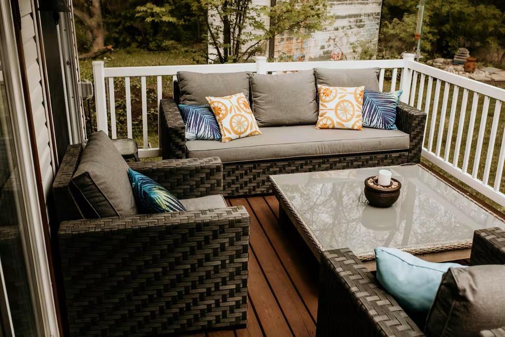 899 PTH 9 Highway, Winnipeg Beach &middot; covered corner of the deck with outdoor seating
